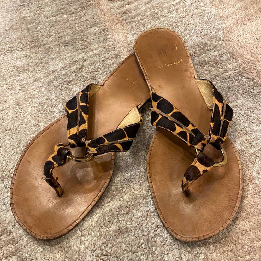 Lilly Pulitzer McKim Sandals sz 8 PB Camel- Don’t change your spots